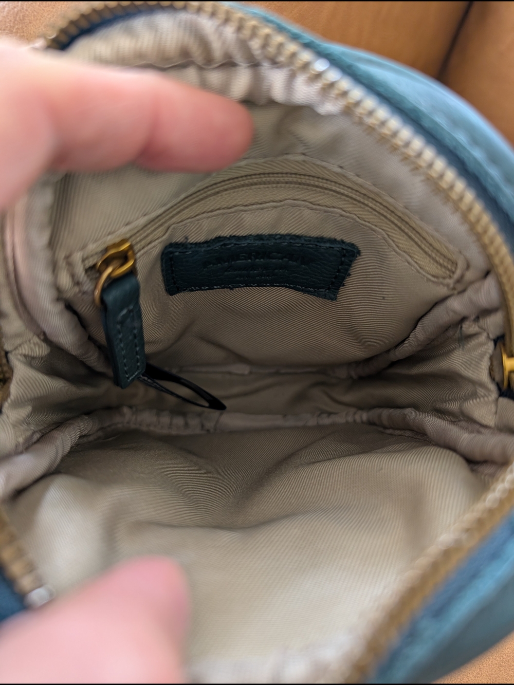 Genuine Leather Crossbody By American Leather Company Teal - Picture 5 of 8